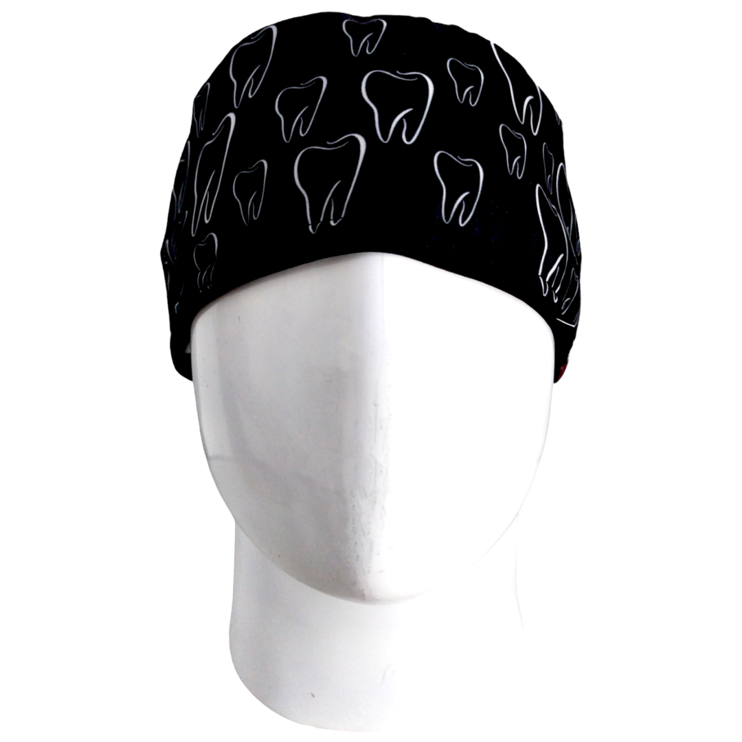 Gorro Quirúrgico Mujer y Portacarnet Odontología Siluetas Negro - gorro antifluido para mujer Doctools - foto 3