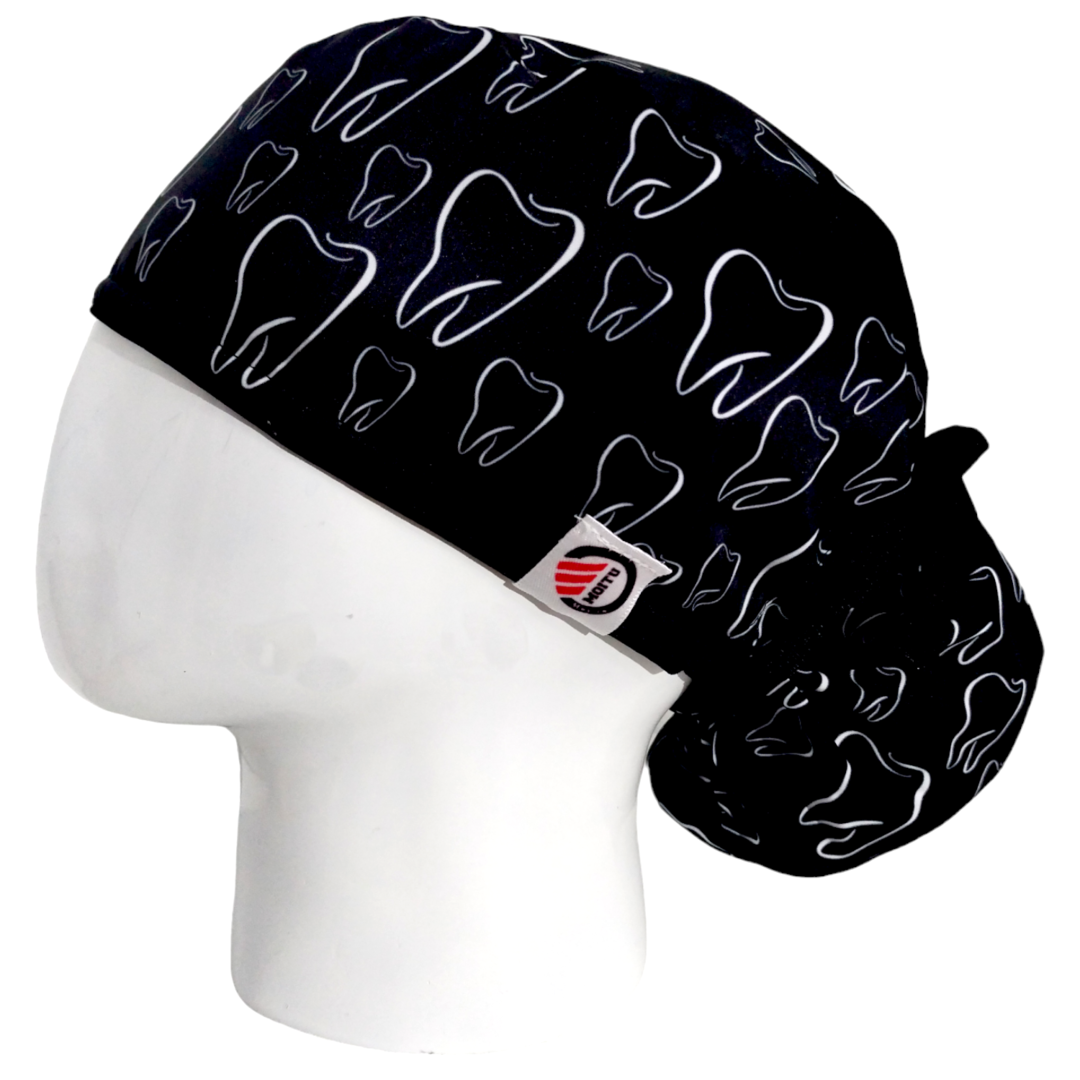 Gorro Quirúrgico Mujer y Portacarnet Odontología Siluetas Negro - gorro antifluido para mujer Doctools - foto 1