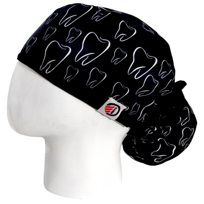 Gorro Quirúrgico Mujer y Portacarnet Odontología Siluetas Negro - gorro antifluido para mujer Doctools - foto 1