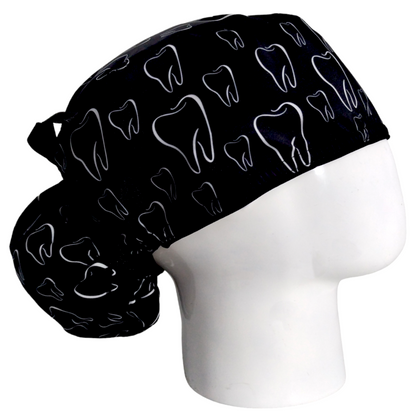 Gorro Quirúrgico Mujer y Portacarnet Odontología Siluetas Negro - gorro antifluido para mujer Doctools - foto 2