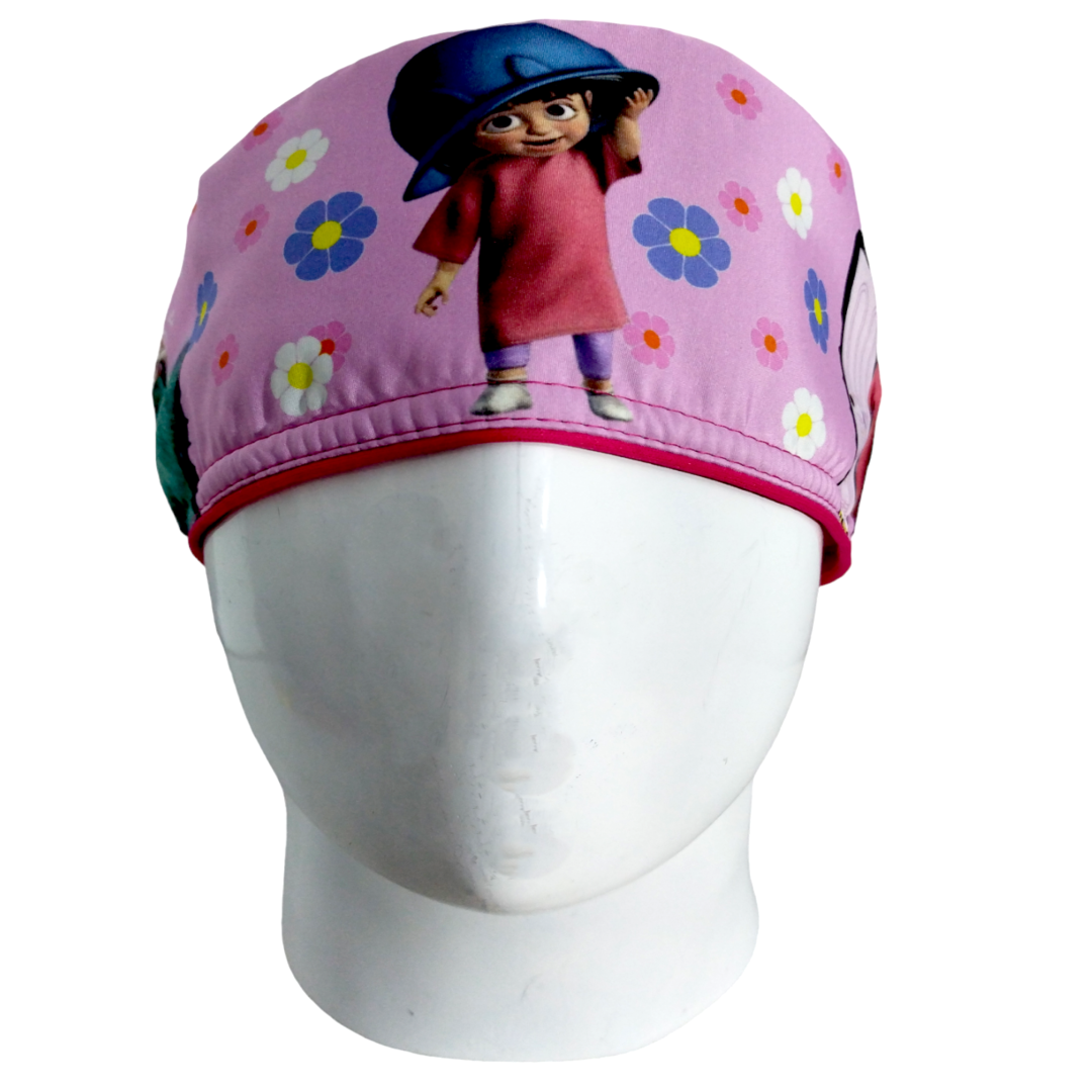 Gorro Quirúrgico Mujer y Portacarnet Boo Rosa Monsters Inc - gorro antifluido para mujer Doctools - foto 3