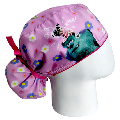 Gorro Quirúrgico Mujer y Portacarnet Boo Rosa Monsters Inc - gorro antifluido para mujer Doctools - foto 2