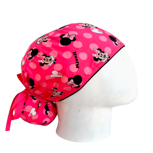 Gorro Quirúrgico Mujer y Portacarnet Minnie Fucsia - gorro antifluido para mujer Doctools - foto 2