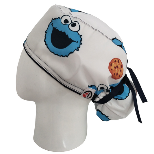 Gorro Quirúrgico Mujer y Portacarnet Come Galletas Blanco - gorro antifluido para mujer Doctools - foto 1