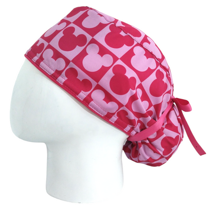 Gorro Quirúrgico Mujer y Portacarnet Minnie Caritas Fucsia - gorro antifluido para mujer Doctools - foto 1
