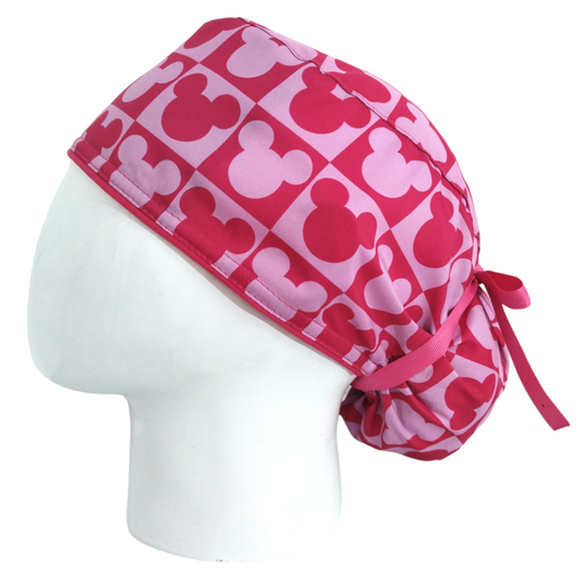 Gorro Quirúrgico Mujer y Portacarnet Minnie Caritas Fucsia - gorro antifluido para mujer Doctools - foto 1
