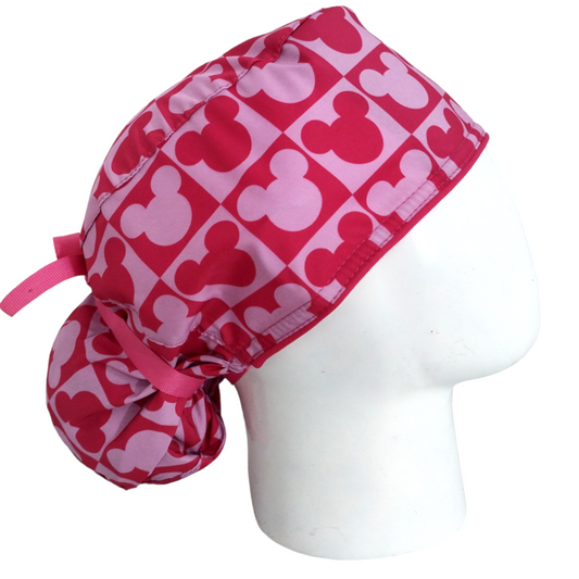 Gorro Quirúrgico Mujer y Portacarnet Minnie Caritas Fucsia - gorro antifluido para mujer Doctools - foto 2