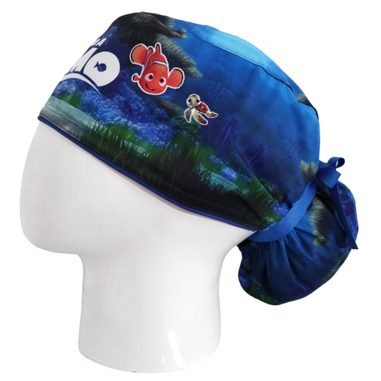 Gorro Quirúrgico Mujer y Portacarnet Nemo Azul - gorro antifluido para mujer Doctools - foto 1