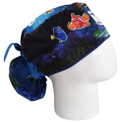 Gorro Quirúrgico Mujer y Portacarnet Nemo Azul - gorro antifluido para mujer Doctools - foto 2