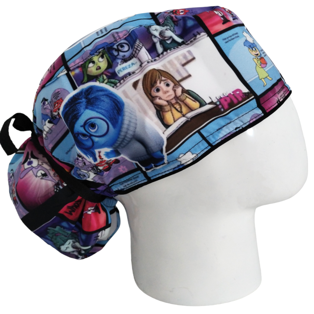 Gorro Quirúrgico Mujer y Portacarnet Tristeza Historieta Intensamente - gorro antifluido para mujer Doctools - foto 2