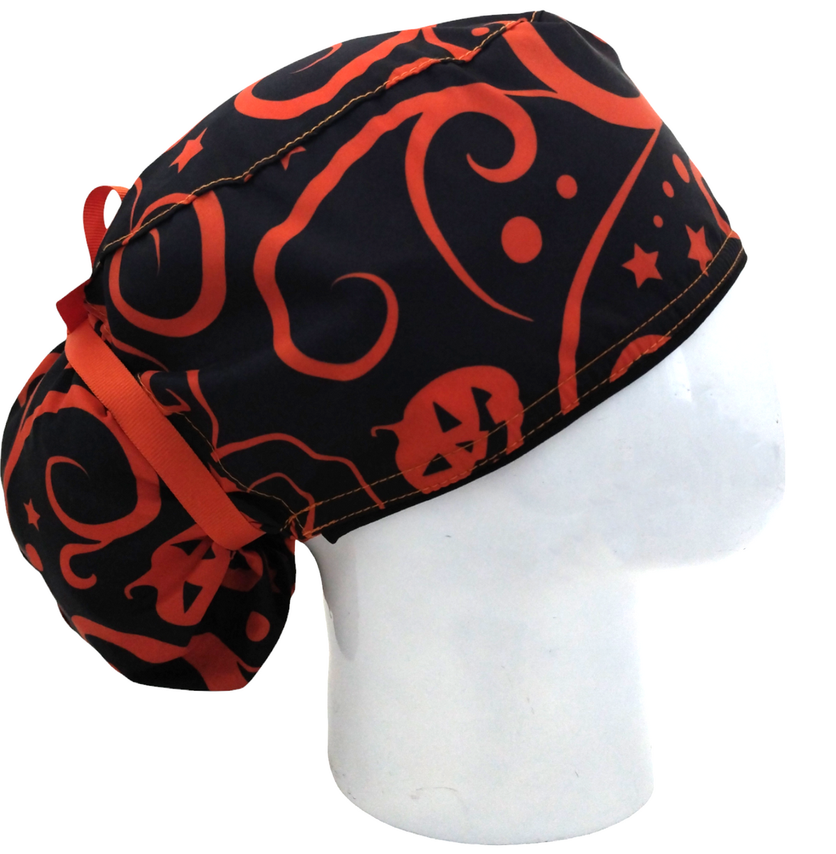 Gorro Quirúrgico Mujer y Portacarnet Calabaza Textura Halloween - gorro antifluido para mujer Doctools - foto 2