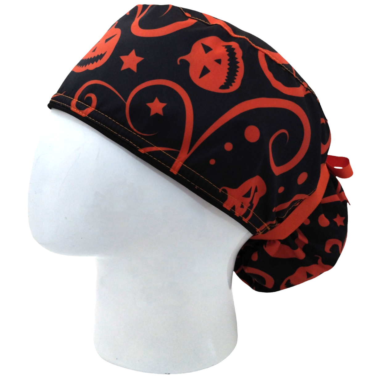 Gorro Quirúrgico Mujer y Portacarnet Calabaza Textura Halloween - gorro antifluido para mujer Doctools - foto 1