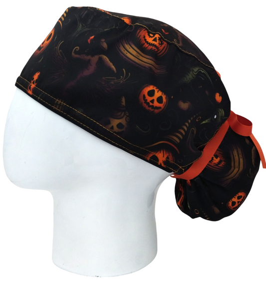 Gorro Quirúrgico Mujer y Portacarnet Intensamente Miedo Halloween - gorro antifluido para mujer Doctools - foto 1