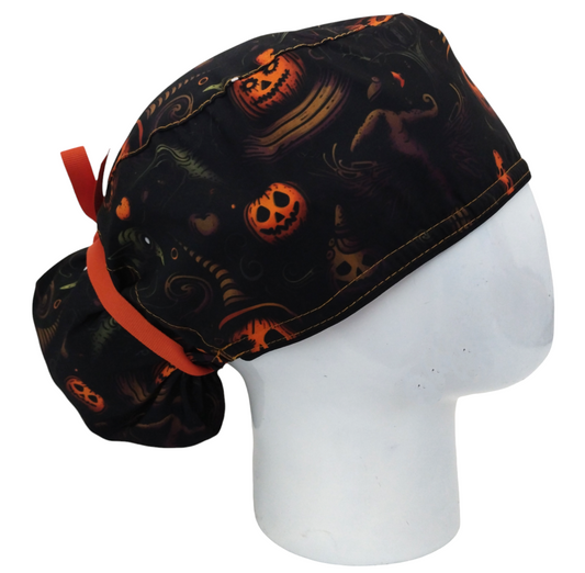 Gorro Quirúrgico Mujer y Portacarnet Intensamente Miedo Halloween - gorro antifluido para mujer Doctools - foto 2