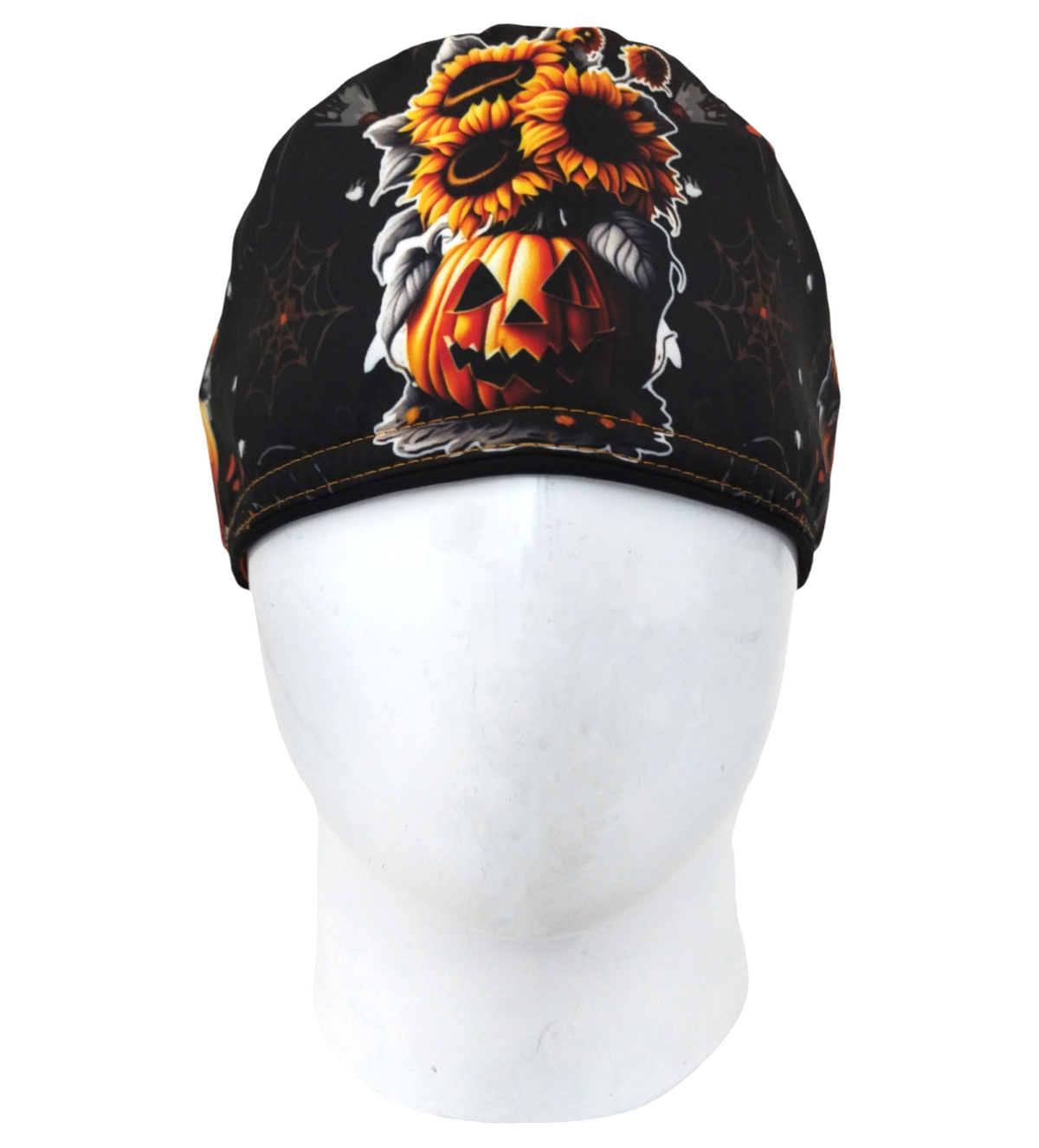 Gorro Quirúrgico Mujer y Portacarnet Calabaza Negro - gorro antifluido para mujer Doctools - foto 3