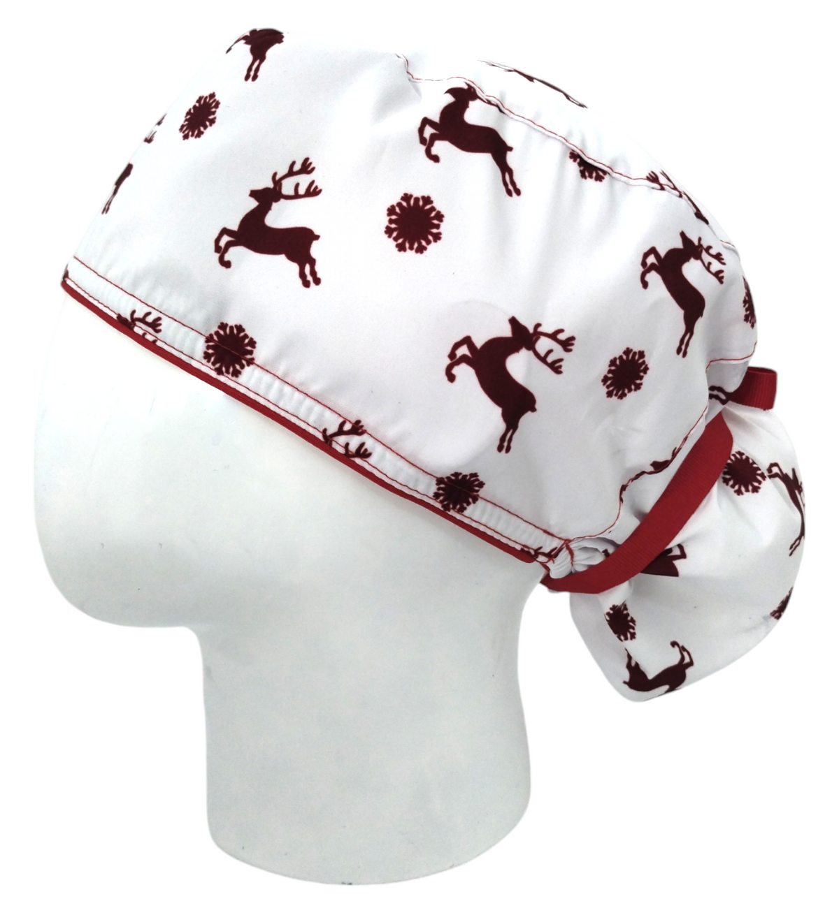 Gorro Quirúrgico Mujer y Portacarnet Navidad Renos Blanco - gorro antifluido para mujer Doctools - foto 1