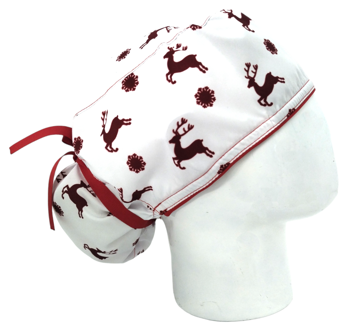 Gorro Quirúrgico Mujer y Portacarnet Navidad Renos Blanco - gorro antifluido para mujer Doctools - foto 2