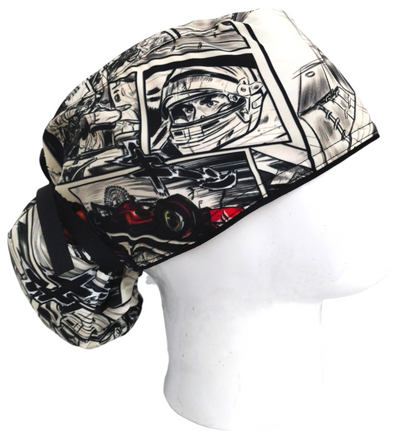 Gorro Quirúrgico Mujer y Portacarnet Fórmula 1 Cómic - gorro antifluido para mujer Doctools - foto 2