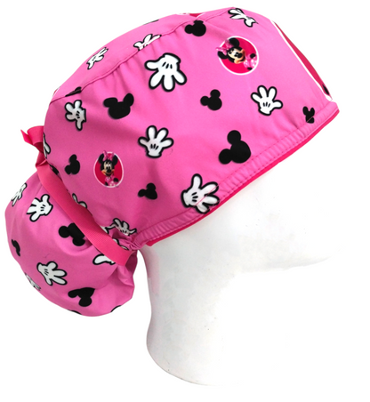Gorro Quirúrgico Mujer y Portacarnet Minnie Texturas Rosa - gorro antifluido para mujer Doctools - foto 2