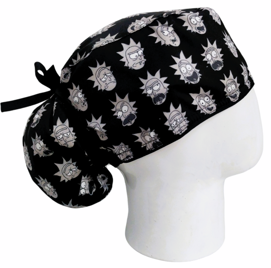Gorro Quirúrgico Mujer y Portacarnet Morty Caritas Negro - gorro antifluido para mujer Doctools - foto 2