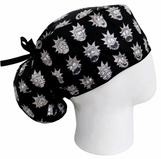 Gorro Quirúrgico Mujer y Portacarnet Morty Caritas Negro - gorro antifluido para mujer Doctools - foto 2