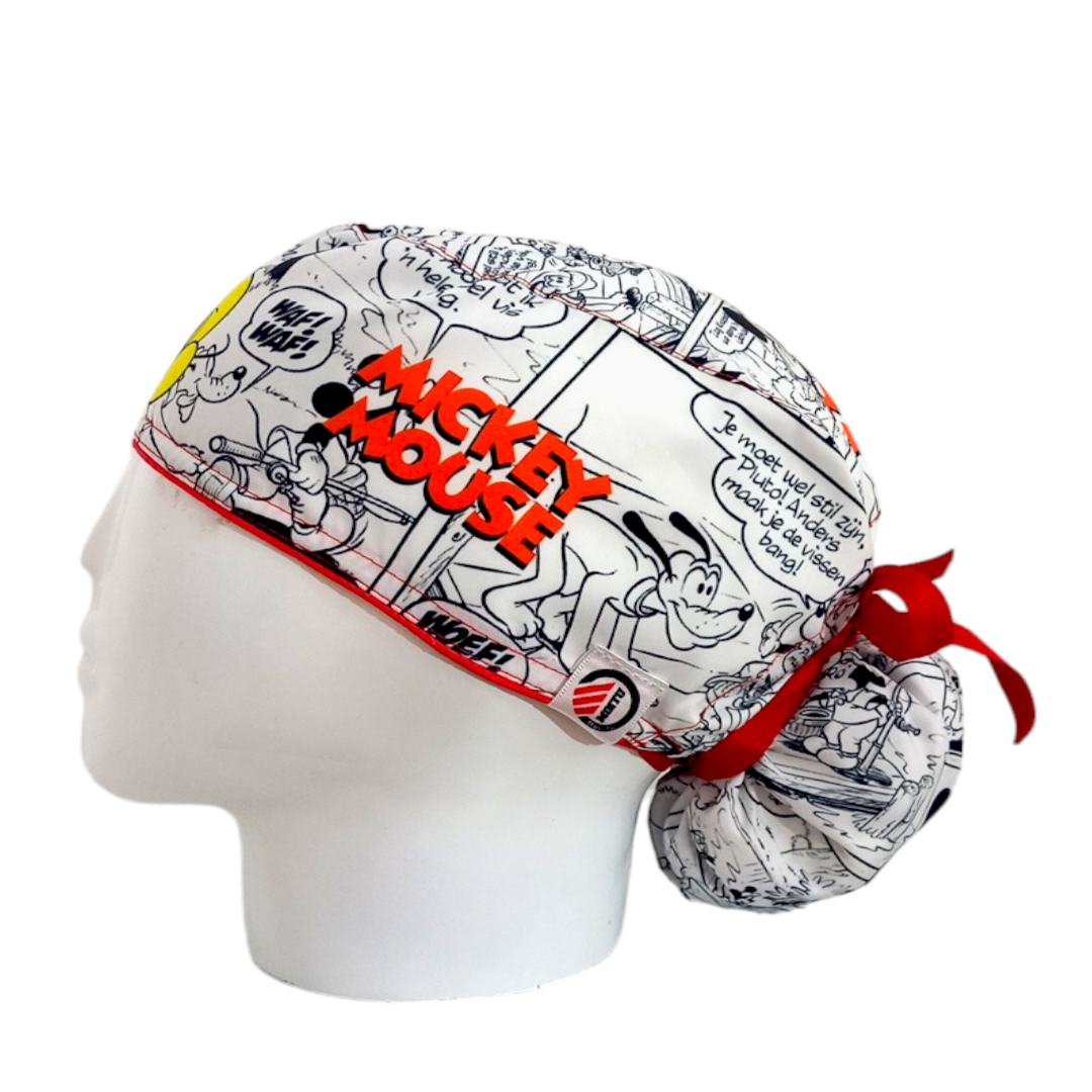 Gorro Quirúrgico Mujer y Portacarnet Mickey Blanco - gorro antifluido para mujer Doctools - foto 1