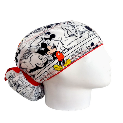 Gorro Quirúrgico Mujer y Portacarnet Mickey Blanco - gorro antifluido para mujer Doctools - foto 2