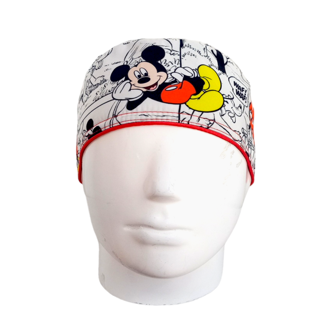 Gorro Quirúrgico Mujer y Portacarnet Mickey Blanco - gorro antifluido para mujer Doctools - foto 3