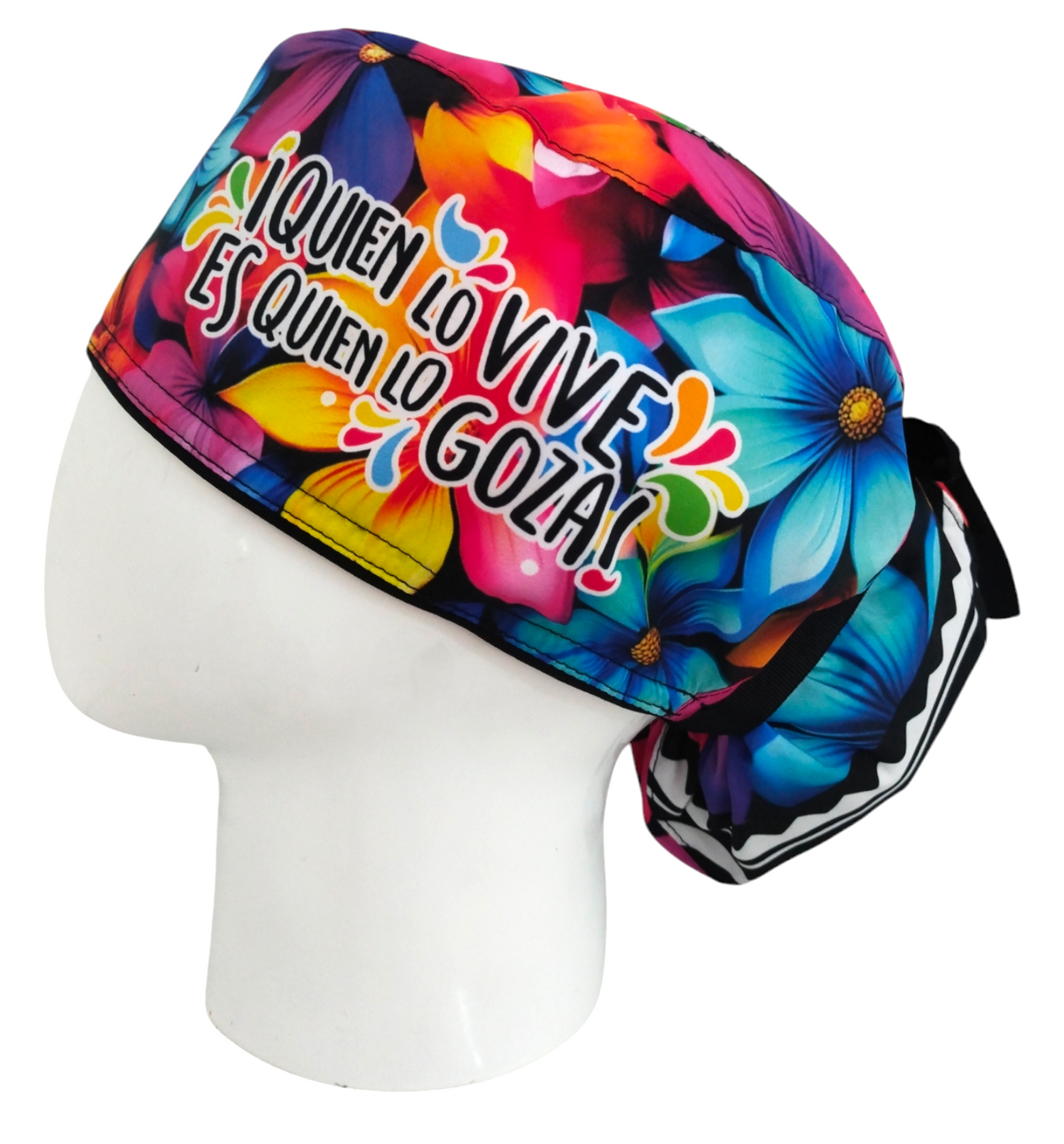 Gorro Quirúrgico Mujer y Portacarnet Vueltiao Flores - gorro antifluido para mujer Doctools - foto 1