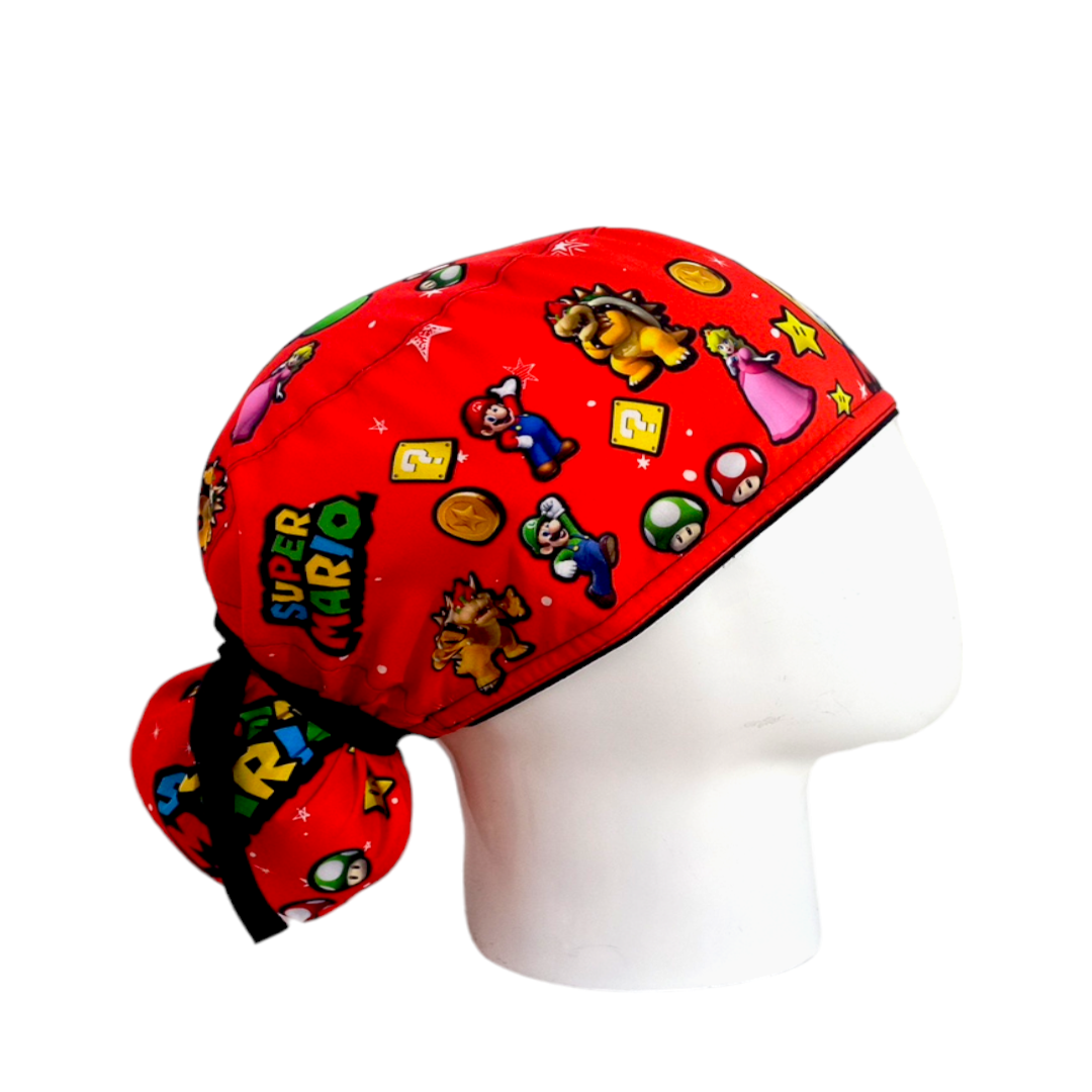 Gorro Quirúrgico Mujer y Portacarnet Mario Personajes Rojo - gorro antifluido para mujer Doctools - foto 2