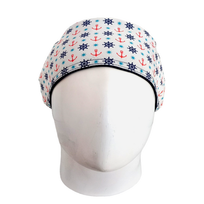 Gorro Quirúrgico Mujer y Portacarnet Marino Blanco - gorro antifluido para mujer Doctools - foto 3