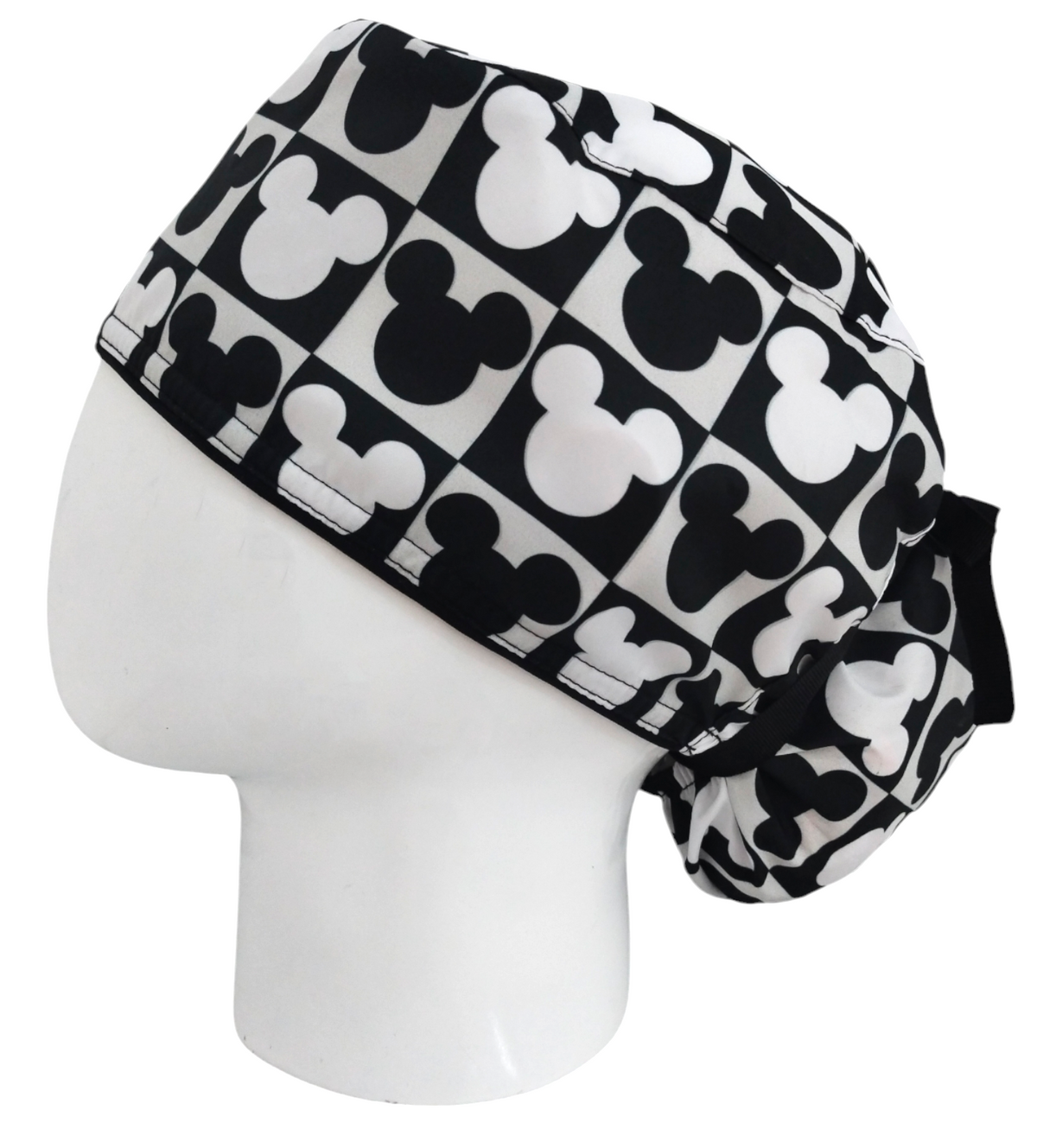 Gorro Quirúrgico Mujer y Portacarnet Minnie Textura Cuadros Negro - gorro antifluido para mujer Doctools - foto 1
