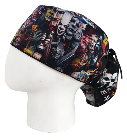Gorro Quirúrgico Mujer y Portacarnet Terror Friends - gorro antifluido para mujer Doctools - foto 1