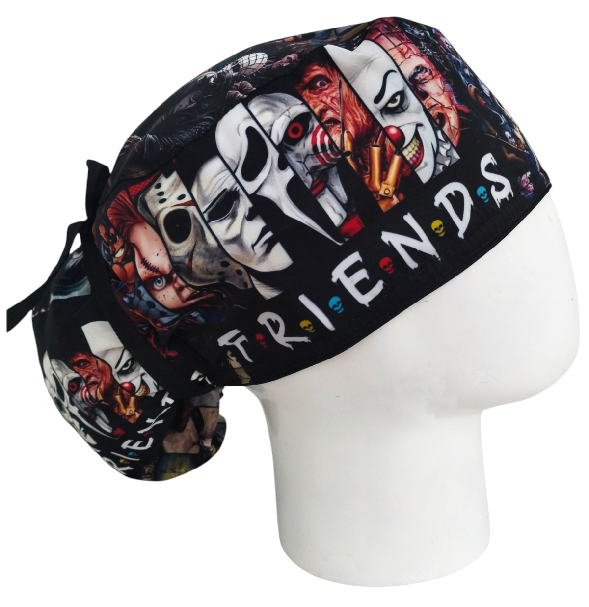 Gorro Quirúrgico Mujer y Portacarnet Terror Friends - gorro antifluido para mujer Doctools - foto 2