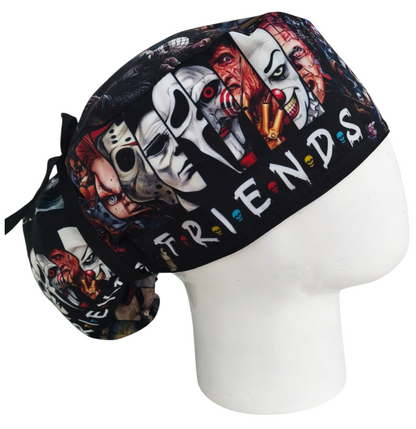 Gorro Quirúrgico Mujer y Portacarnet Terror Friends - gorro antifluido para mujer Doctools - foto 2
