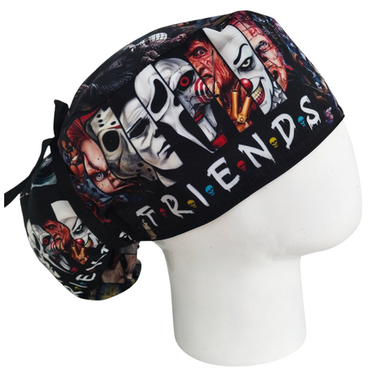 Gorro Quirúrgico Mujer y Portacarnet Terror Friends - gorro antifluido para mujer Doctools - foto 2