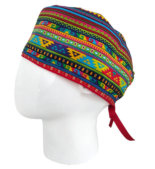 Gorro Quirúrgico Mujer y Portacarnet Textura Grecas - gorro antifluido para mujer Doctools - foto 1