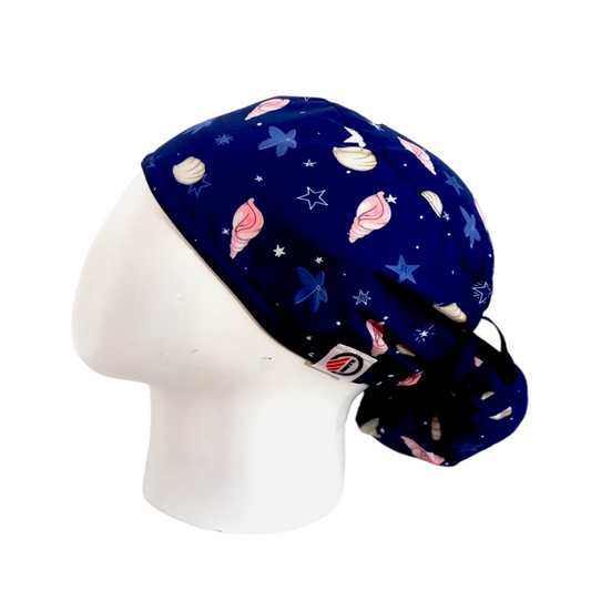 Gorro Quirúrgico Mujer y Portacarnet Mar Azul Oscuro - gorro antifluido para mujer Doctools - foto 1