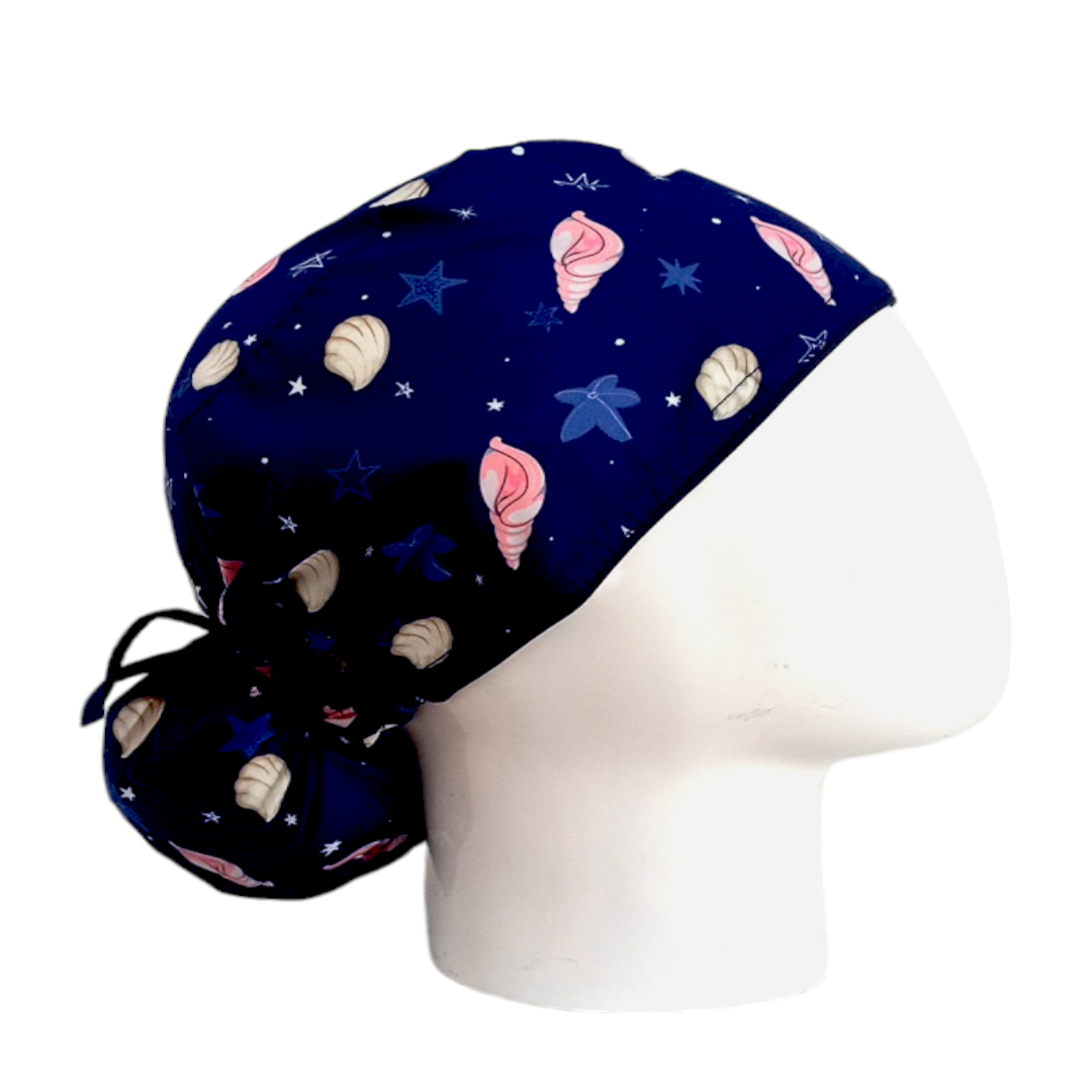 Gorro Quirúrgico Mujer y Portacarnet Mar Azul Oscuro - gorro antifluido para mujer Doctools - foto 2