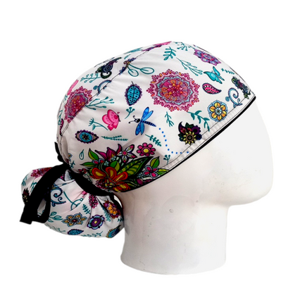 Gorro Quirúrgico Mujer y Portacarnet Mandalas y Flores - gorro antifluido para mujer Doctools - foto 2