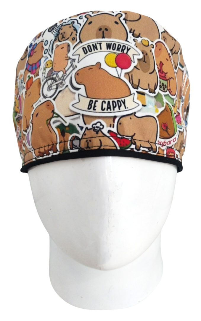 Gorro Quirúrgico Mujer y Portacarnet Capibara Collage - gorro antifluido para mujer Doctools - foto 3
