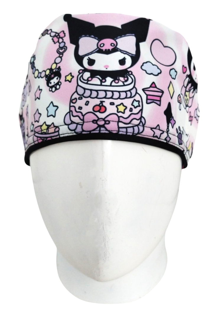 Gorro Quirúrgico Mujer y Portacarnet Kuromi Degradé Rosa - gorro antifluido para mujer Doctools - foto 3