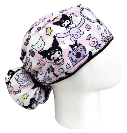 Gorro Quirúrgico Mujer y Portacarnet Kuromi Degradé Rosa - gorro antifluido para mujer Doctools - foto 2