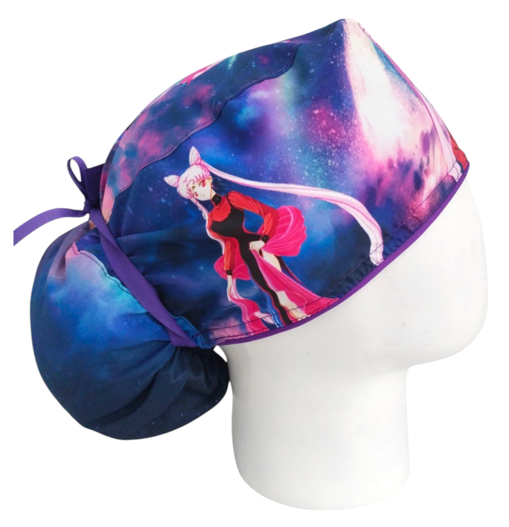 Gorro Quirúrgico Mujer y Portacarnet Black Lady Sailor Moon - gorro antifluido para mujer Doctools - foto 2
