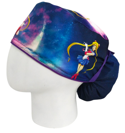 Gorro Quirúrgico Mujer y Portacarnet Sailor Moon Morado - gorro antifluido para mujer Doctools - foto 1