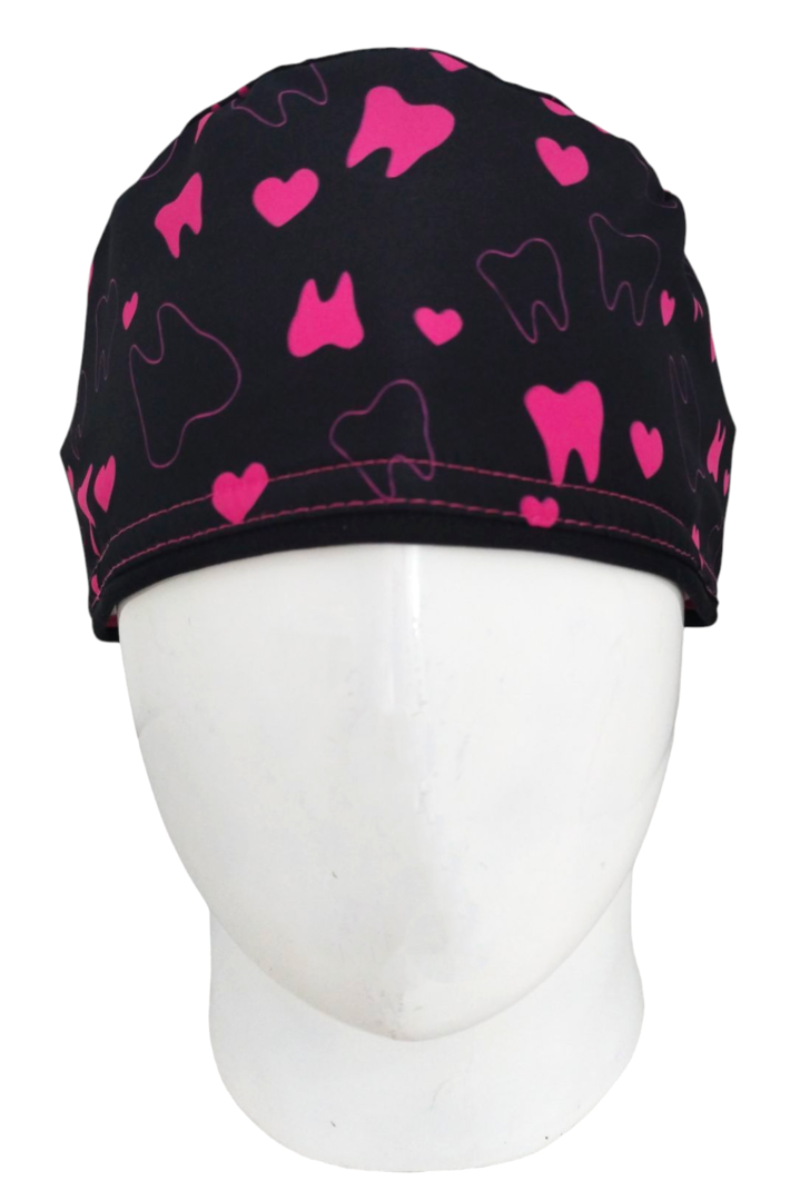 Gorro Quirúrgico Mujer y Portacarnet Dentichic Odontología Negro - gorro antifluido para mujer Doctools - foto 3