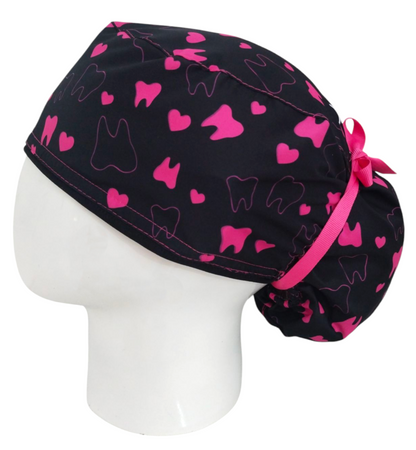 Gorro Quirúrgico Mujer y Portacarnet Dentichic Odontología Negro - gorro antifluido para mujer Doctools - foto 1