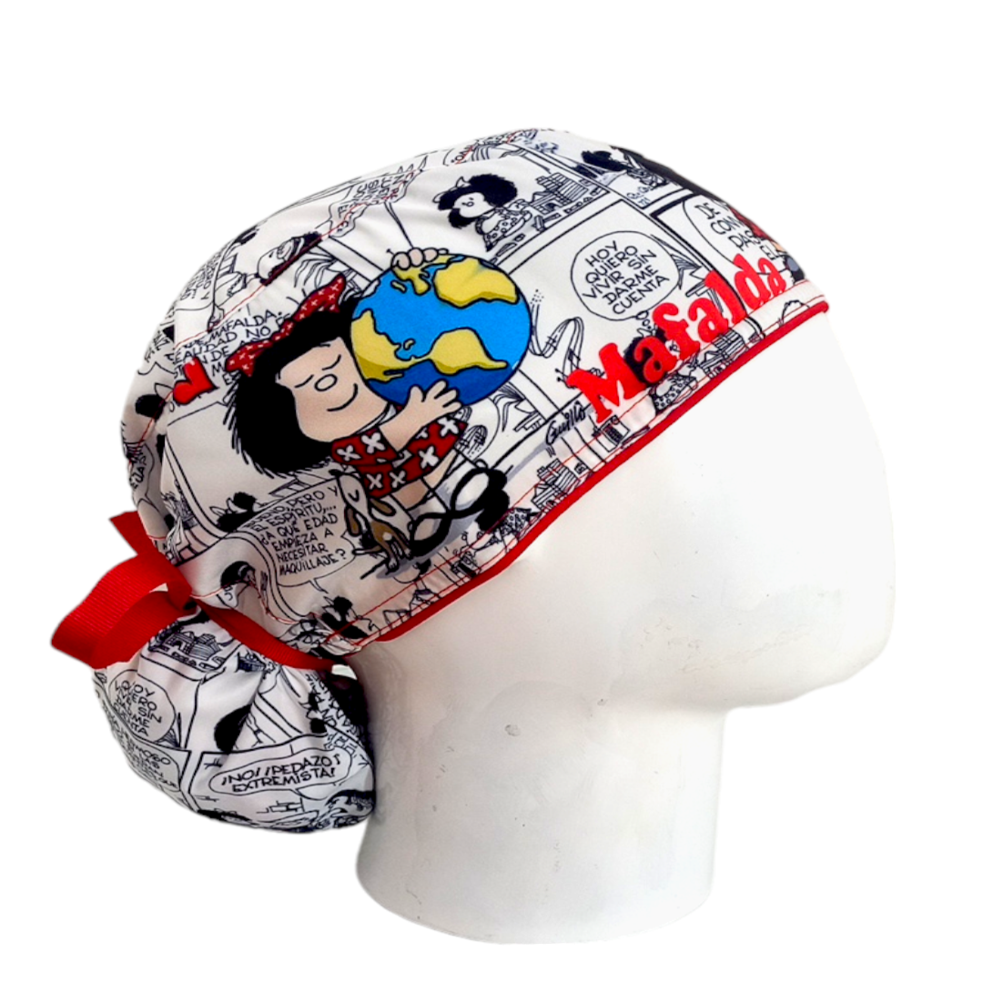 Gorro Quirúrgico Mujer y Portacarnet Mafalda - gorro antifluido para mujer Doctools - foto 2