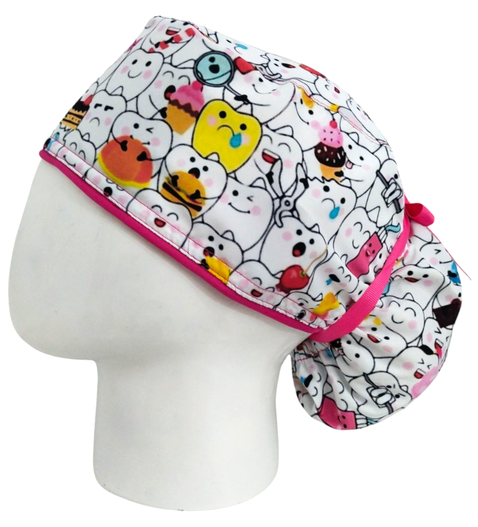 Gorro Quirúrgico Mujer y Portacarnet Molar Blanco - gorro antifluido para mujer Doctools - foto 1