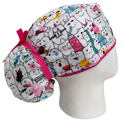 Gorro Quirúrgico Mujer y Portacarnet Molar Blanco - gorro antifluido para mujer Doctools - foto 2